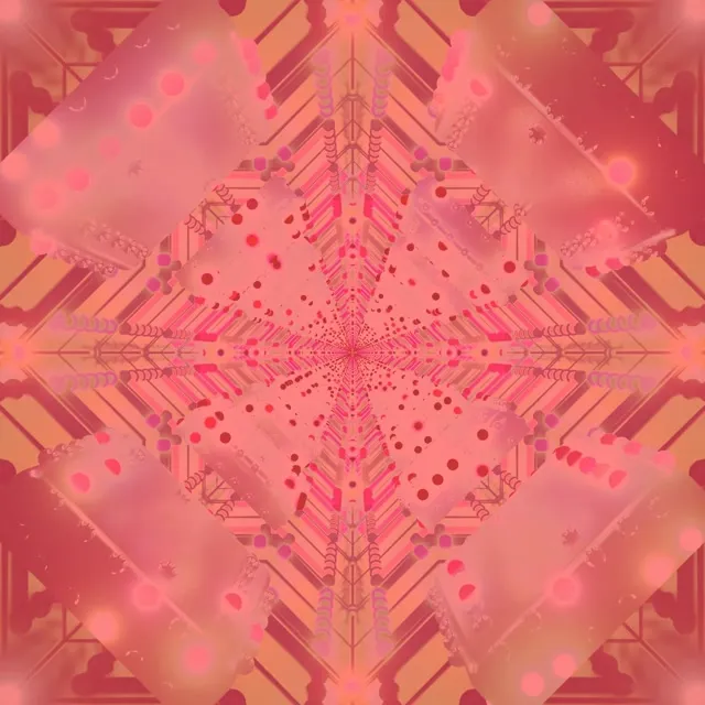 Vj loop Neon Tunnel Pink Kaleidoscope Grid 1:1 Square 60fps Screensaver