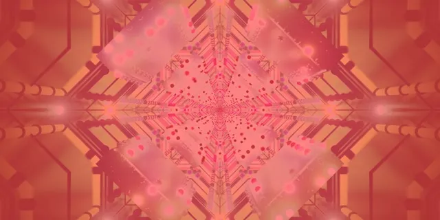 Neonový Tunel Kaleidoskop Růžová Mřížka VJ Loop 2:1 Univisium 60fps Spořič