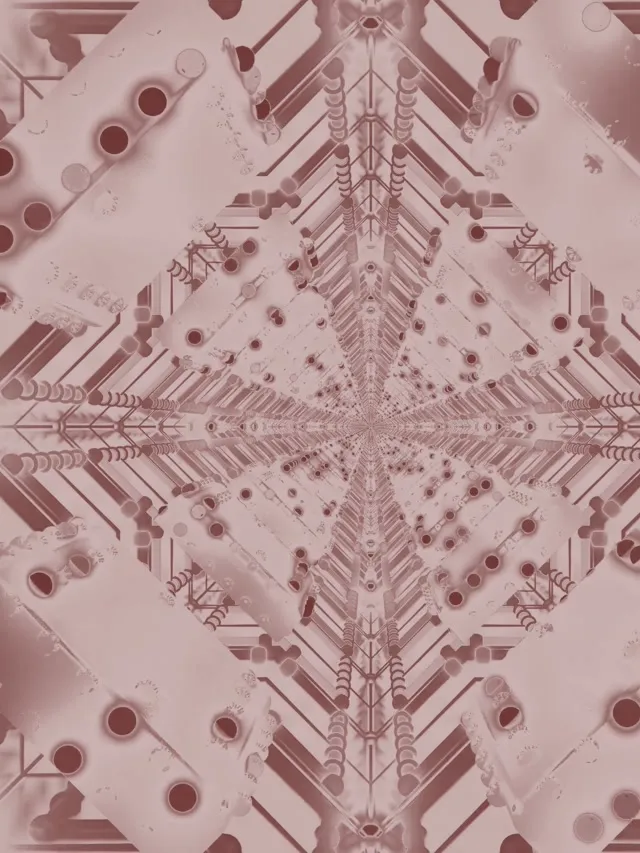 Neona Tuneļa Rožu Fraktāla Kaleidoskops VJ Loop 3:4 iPad Portrets 60fps Ekrānsaudzētājs