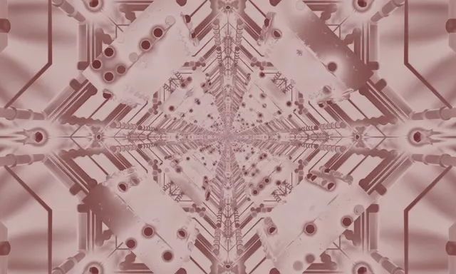 Neon Tunnel Rose Kaleidoscope VJ Loop 5:3 Wide 60fps Bildschirmschoner