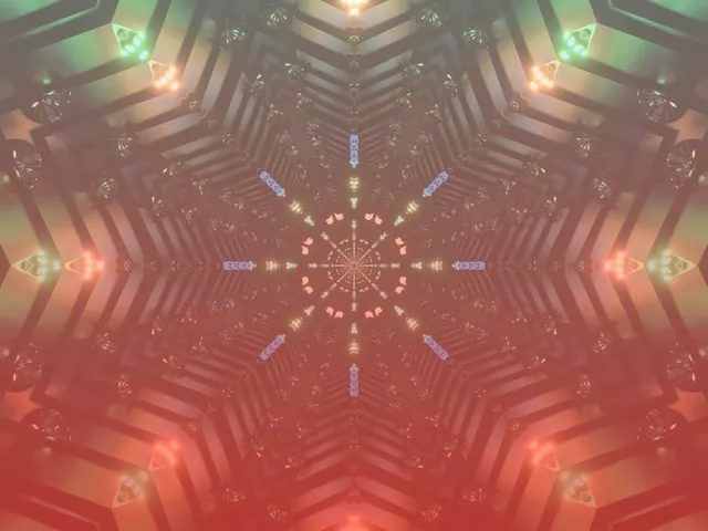 Neontunnel Rosa Lykt Kaleidoskop VJ Loop 4:3 Klassisk 60fps Skjermsparer
