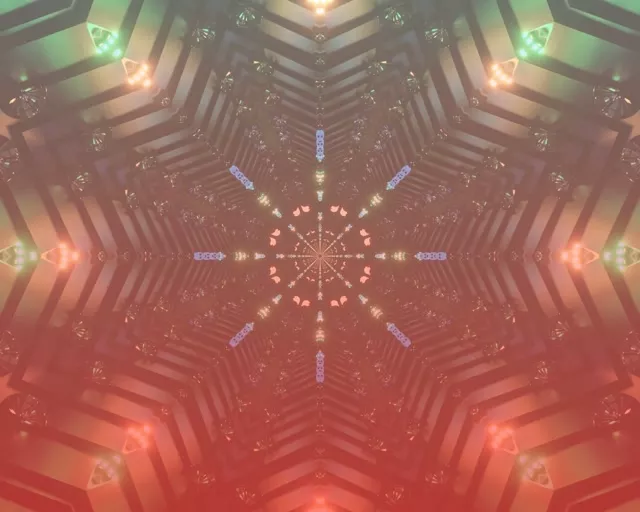 Neon Tunel Ružový Kaleidoskop VJ Loop 5:4 industrial 60fps šetrič obrazovky