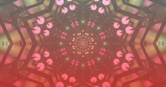 Rosas na Hexagon Tunnel Screensaver PC 4K UHD 60fps Visuals Loop