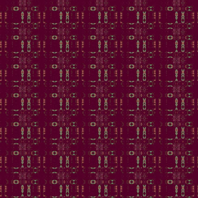 SCHRITT 1: Das Bild zeigt ein sich wiederholendes geometrisches Muster auf dunkelrotem/weinrotem