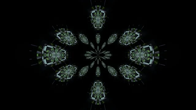 Sci-Fi Neon Tunnel Dark Green Mandala 4k uhd 60fps screensaver Vj clip