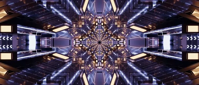 Neon Tunnel Fractal Kaleidoscope VJ Loop 21:9 Ultrawide 60fps Screensaver