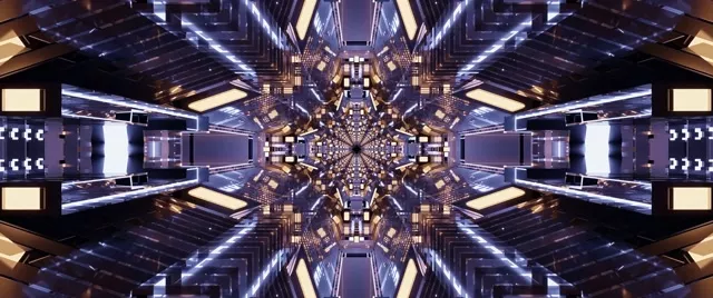 Neon Tunnel Kaleidoscope Star Vj Loop 2.39:1 Cinemascope 60fps Screensaver