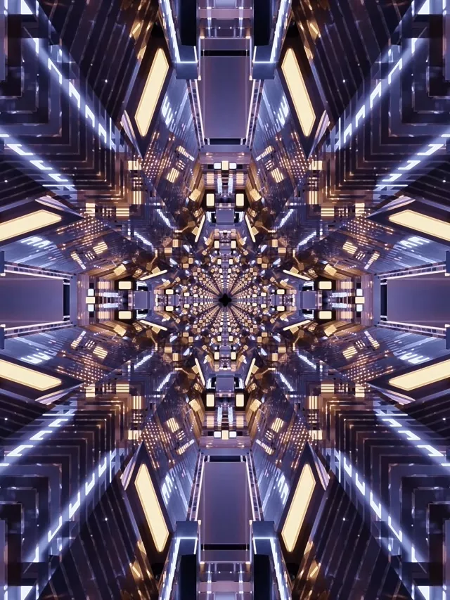 Neon Tunnel Kaleidoscope VJ Loop 3:4 iPad Portrait 60fps Screensaver