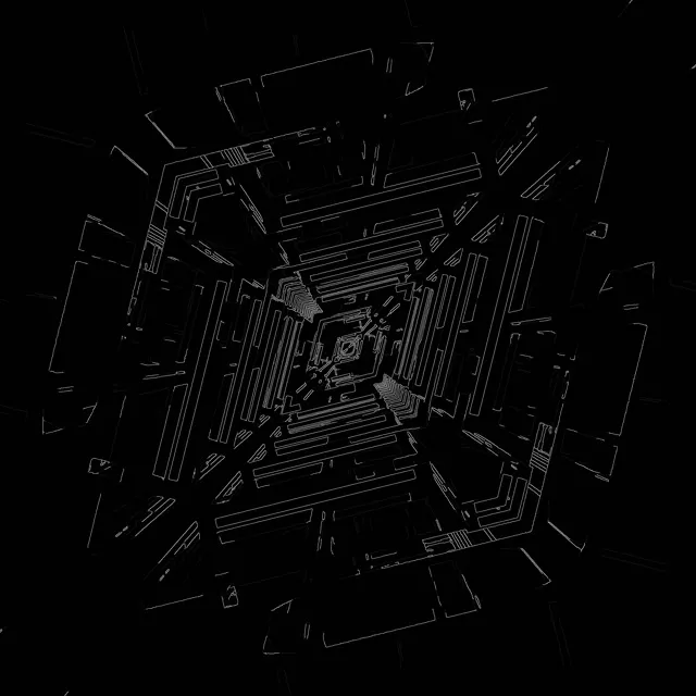 Neon Tunela Wireframe Zurrunbiloa VJ Loop 1:1 Karratua 60fps Pantaila-babeslea