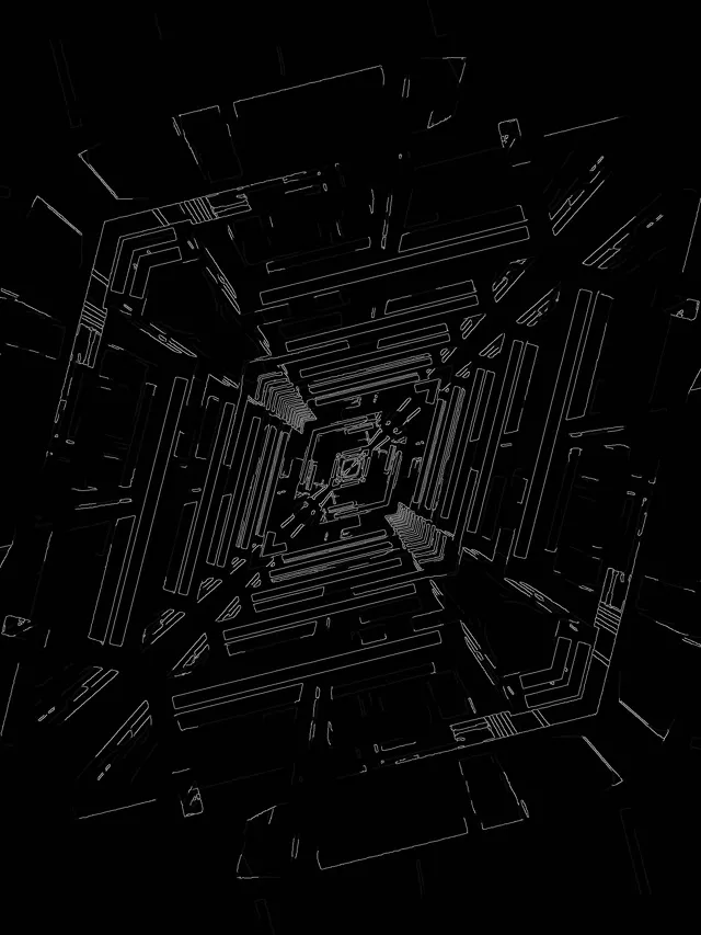 ネオントンネル ワイヤーフレーム サイファイ ボルテックス VJLoops 3:4 iPadポートレート 60fps スクリーンセーバー