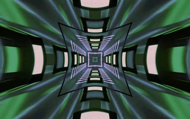 تونل نئون مربع بازگشتی سبز گردباد Vj Loop 16:10 Macbook 60fps محافظ صفحه