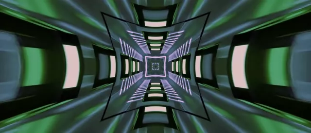 Neon Tunnel Green Pink Diamond Vortex VJ Loop 21:9 Ultrawide 60fps Screensaver