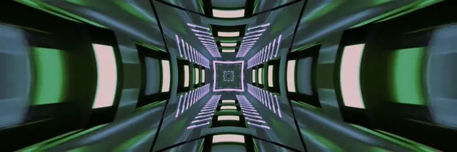Neon Tunnel Kaleidoscope Diamond Vortex VJ Loop 3:1 Triple Wide 60fps Screensaver
