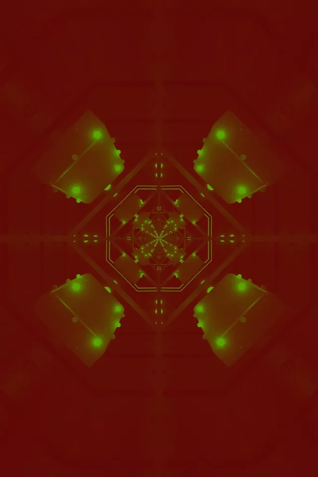 Neon Tunnel Green Octagon Vortex Vj Loop 2:3 Photo Portrait 60fps Screensaver