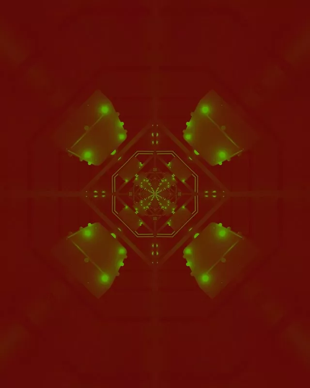 Neon Tunnel Green Octagon Vortex VJ Loop 4:5 Instagram 60fps Screensaver