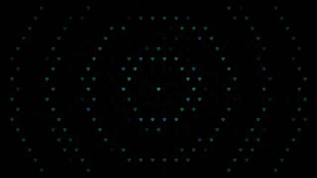 Shapes and patterns in a geometric design with dark background