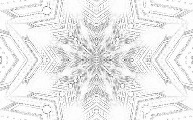 Płatek Śniegu Neonowy Tunel Wygaszacz Ekranu 60fps 16:10 MacBook VJ Loop Biały Fraktalny