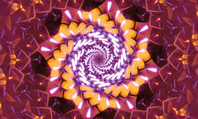 Spiraling Neon Tunnel VJ Loop 5:3 Wide 60fps Screensaver Animation