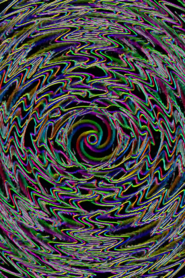 Spiraling Neon Tunnel Vortex 60fps 2:3 Portrait Screensaver Loop