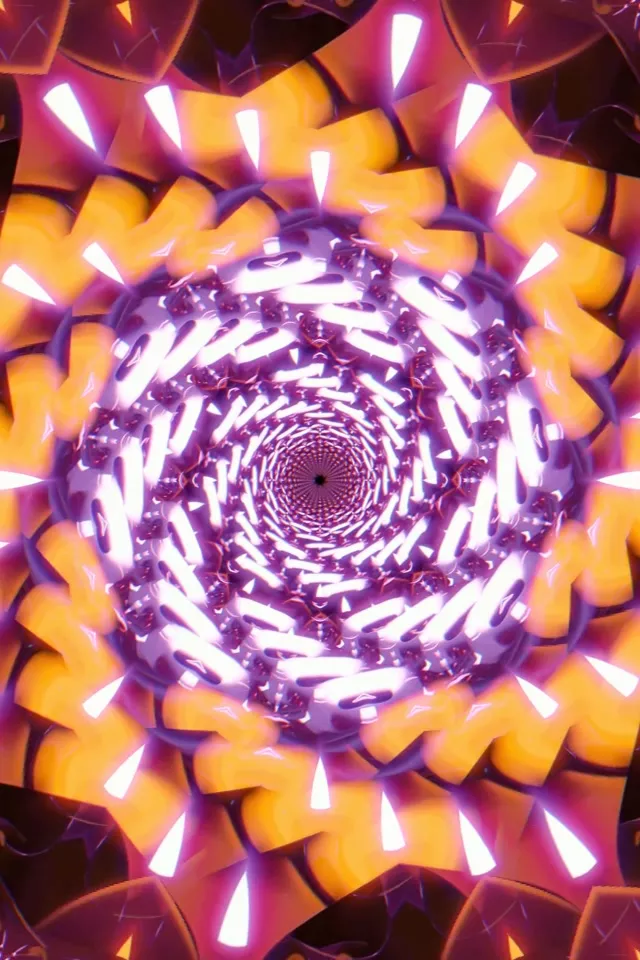 Spiraling Neon Tunnel Vortex | 9:16 Portrait 60fps Screensaver Loop