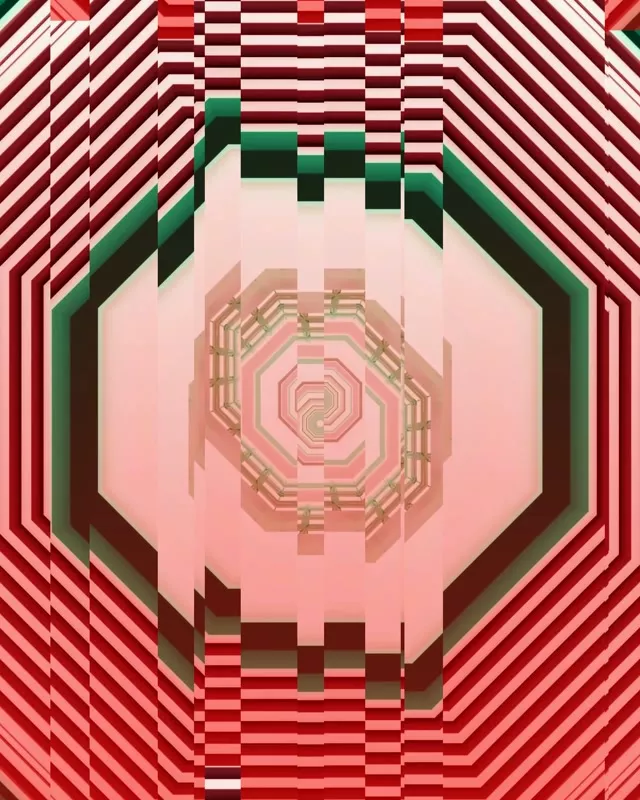 Spiraling Pink Neon Tunnel VJ Loop 4:5 Instagram 60fps Screensaver