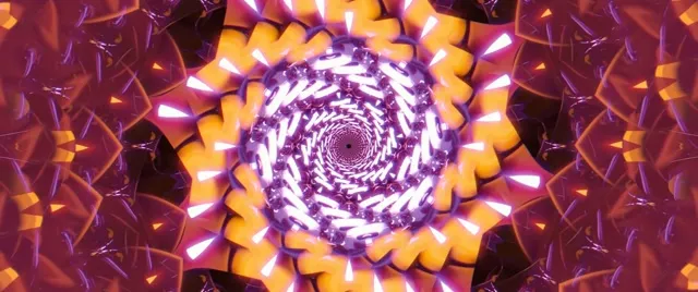 Spiraling Purple Gold Njia ya Neon VJLoops 2.39:1 Cinemascope 60fps Screensaver