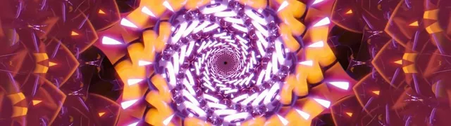 Spiraling Purple Gold Neon Tunnel VJ Loop 32:9 Ultrawide 60fps Screensaver