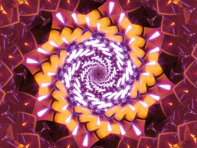 Spiraling Purple Neon Tunnel 4:3 Classic 60fps VJ Loop Screensaver
