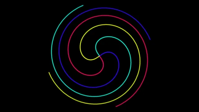 Swirling pattern with bright colors on black background