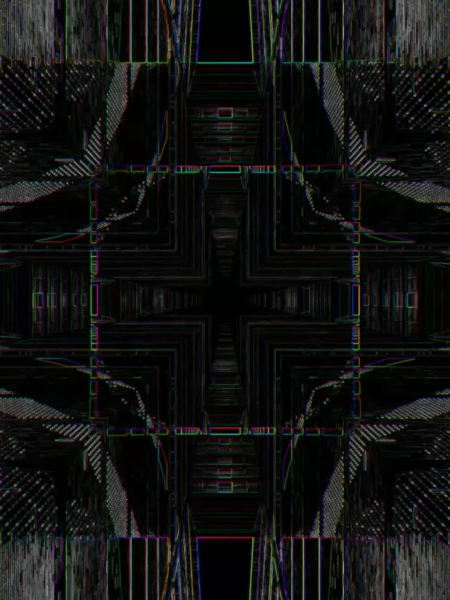 Symmetric Neon Tunnel 3:4 iPad Portrait 60fps VJLoops Screensaver