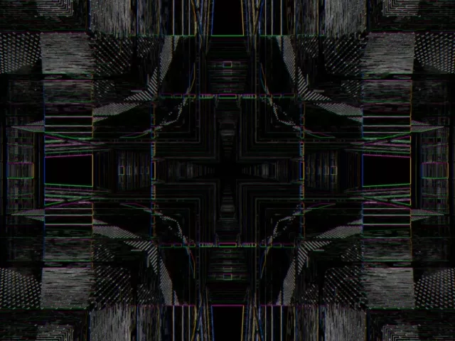 Symmetrical Neon Tunnel VJ Loop 4:3 Classic 60fps Screensaver Motion