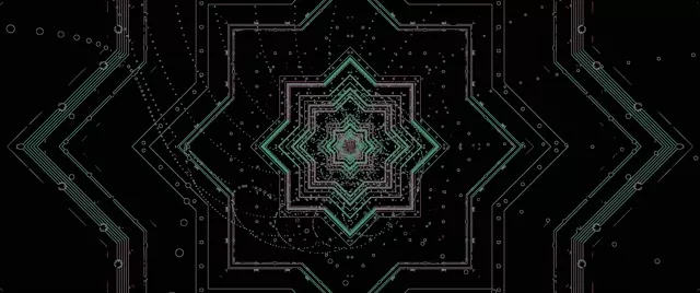 Túnel Neon Geométrico Verde-azulado Screensaver 60fps 2.39:1 Cinemascope VJ Loop