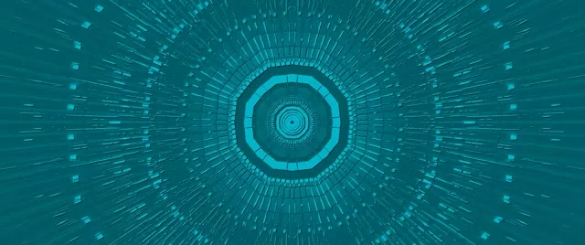 Túnel de Neó Octàgon Vòrtex Blau Verd VJ Loop 60fps 2.39:1 Cinemascope Protector de pantalla