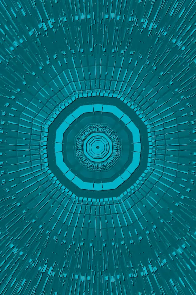 Zelenomodri Osmerokotnik Neonski Tunel VJLoops 2:3 Foto Pokončno 60fps Ohranjevalnik zaslona