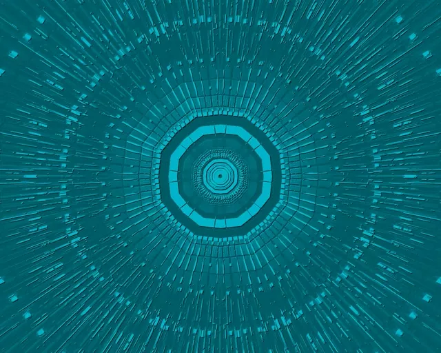 Teal Octagon Neon Tunnel Vj Loop 5:4 industrial 60fps screensaver