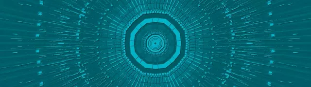 Túnel de Neó Octàgon Blau Verd VJ Loop 60fps Protector de pantalla 32:9 Super Ultrawide