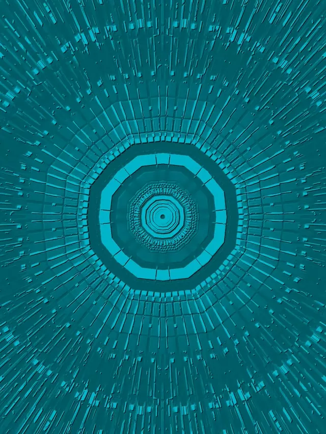 Teal Oktagon Neon Tunnel VJ Loop 60fps Pauseskærm 3:4 iPad Portrait