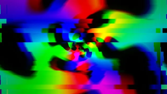 Vibrant 4K glitch art motion background with neon color shifts