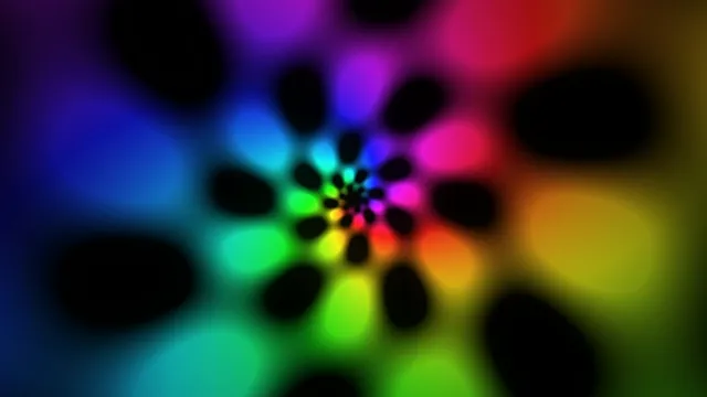 Vibrant 4K neon bokeh motion background with rainbow light orbs