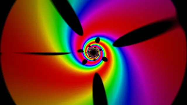 Vibrant 4K rainbow spiral vortex motion background for video editing