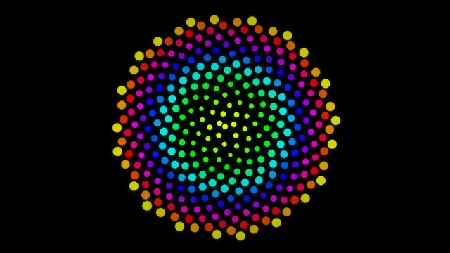 Vibrant 4K UHD colorful particle sphere loop animation for broadcast