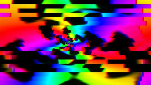 Vibrant Neon Glitch VHS Digital Distortion Effect