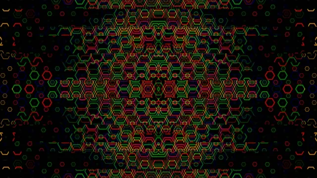 Vibrant neon hexagon matrix 4K motion background for broadcast