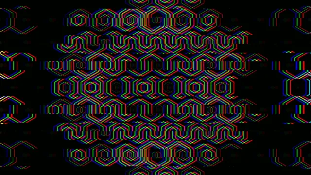 Vibrant neon hexagon pattern 4K motion background loop