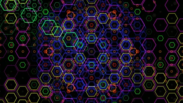 Vibrant neon hexagon pattern 4K UHD motion background loop