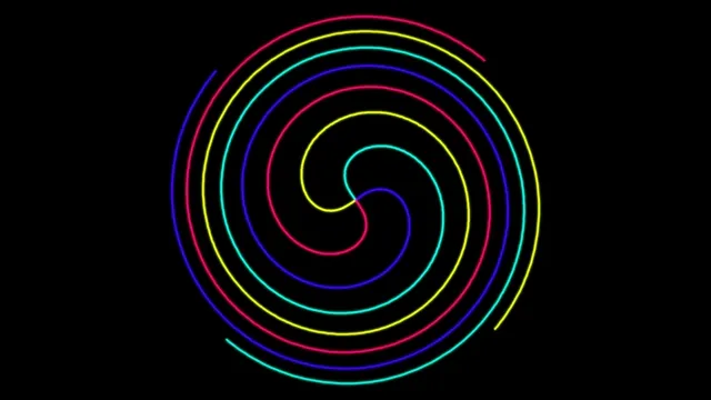 Vibrant neon spiral loop 4K UHD motion background for broadcast