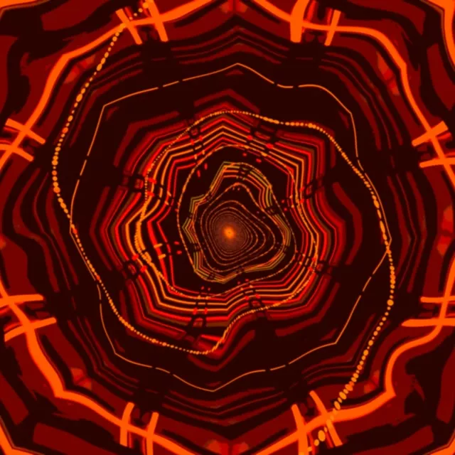 VjLoops מנהרת נאון אש אדום מערבולת ספירלה 1:1 ריבוע 60fps שומר מסך
