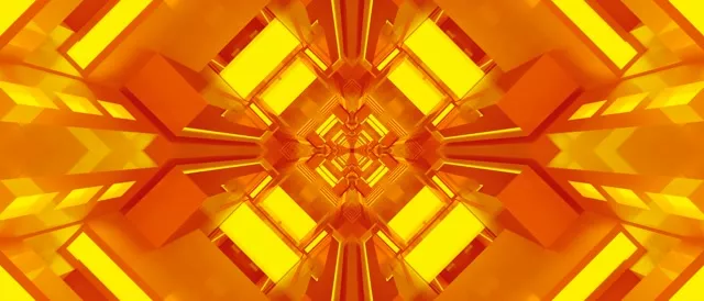 Vj loop Neon Tunnel Golden Diamond Kaleidoscope 21:9 Ultrawide 60fps Screensaver