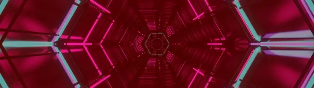 VJ loop Neon Tunnel Pink Hexagon Vortex 32:9 Super Ultrawide 60fps Screensaver
