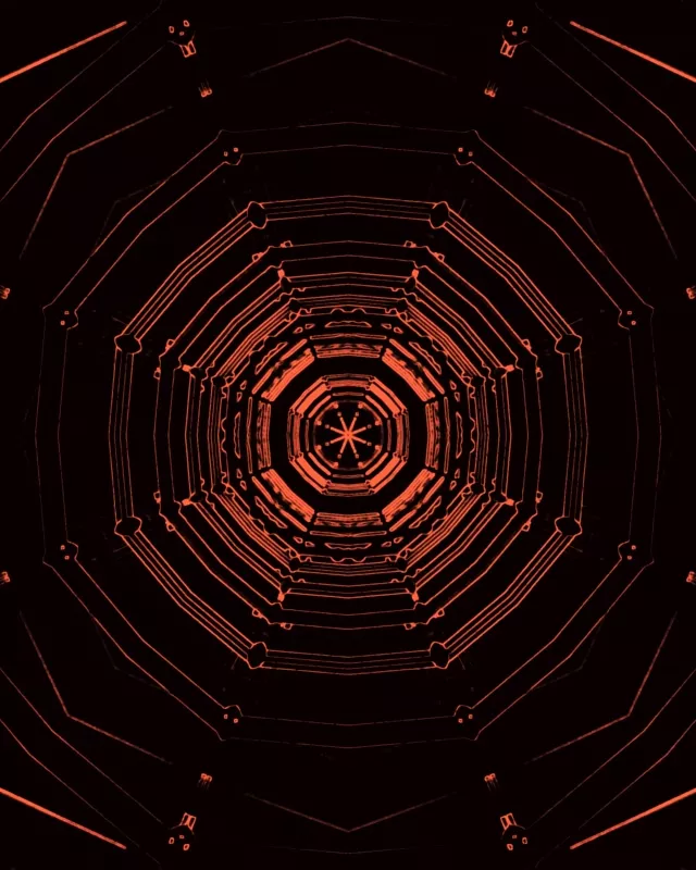 VJLoops Neon Tunel Gorri Oktogono Vortizea 4:5 Instagram 60fps Pantaila-babeslea